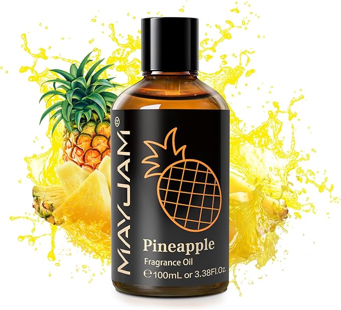 MAYJAM 100ML/3.38FL.OZ Pineapple Fragrance Oils with Glass Dropper, Essential Oils for Diffusers for Home, Long Lasting Scented Oils for Diffusers Soap Candle Making