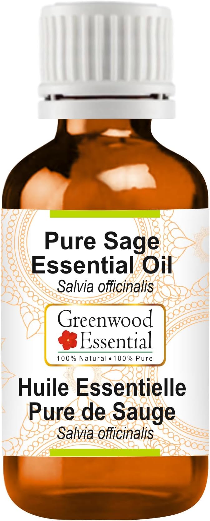 Greenwood Essential Pure Sage Essential Oil (Salvia officinalis) Steam Distilled 50ml (1.69 oz)