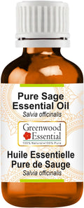 Greenwood Essential Pure Sage Essential Oil (Salvia officinalis) Steam Distilled 50ml (1.69 oz)