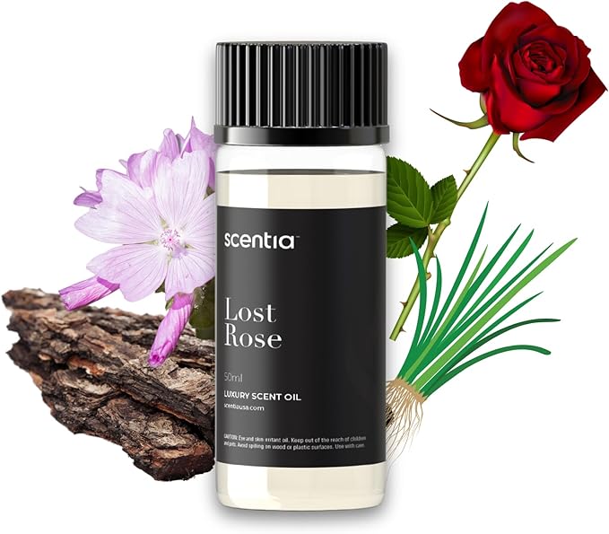 Scentia Hotel Diffuser Oil Inspired by Fairmont Hotel - 50 mL 1.69 fl oz -Essential Oil Blend Rose, Oud Wood & Clove Notes for Aromatherapy Diffusers - Lost Rose, Thanksgiving Gift