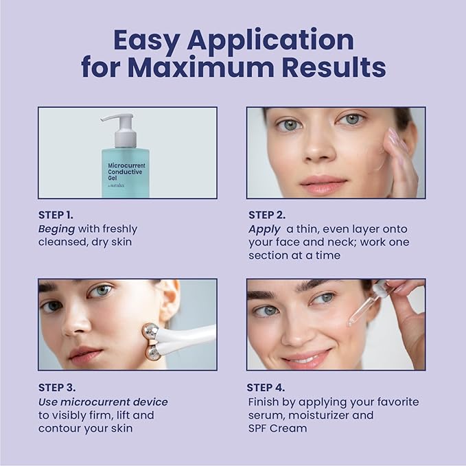 10oz Conductive Gel For Microcurrent Devices - Collagen Peptides & Hyaluronic Acid Boost Skin Radiance - Locks in Moisture for 24 Hours