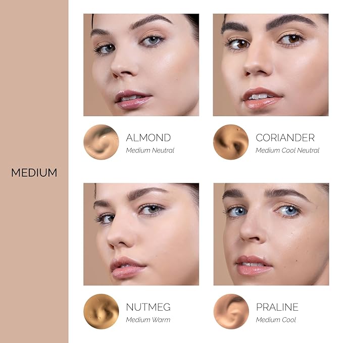 OFIR Skin Satin Medium Coverage Foundation | Lightweight Foundation Makeup with Vegan Formula | Blue Light Protection & Non-Creasing for Long-Lasting Wear | 1 FL OZ (Almond - Medium Neutral)