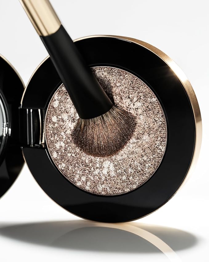 MAKE Beauty Multi-Chromatic Eye Shadow. Metal Reflecting Luminous Foil Finish Creamy, Buildable, Dimensional Long-wear, Crease-proof Powder Eyeshadow, Multichrome Shade - Quartz, Taupe