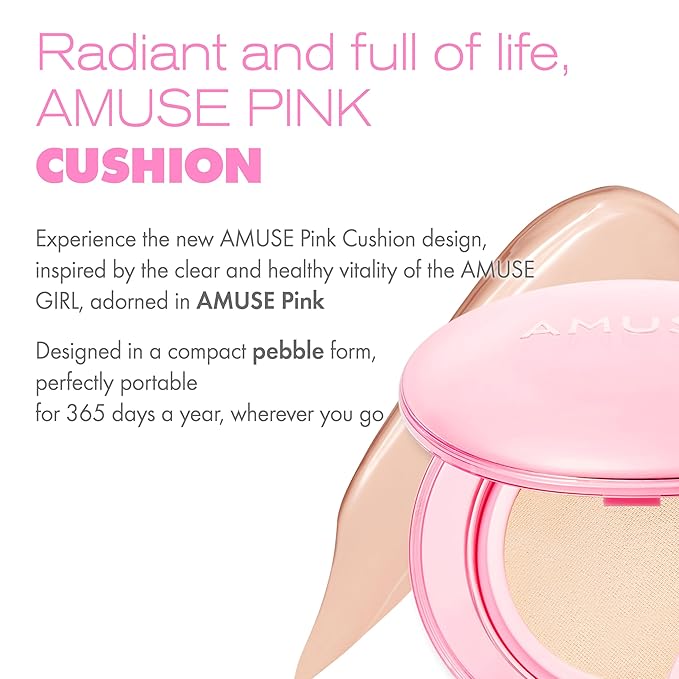 Amuse SEOUL DEW POWER VEGAN CUSHION ([REFILL] 02 HEALTHY) | Dewy, glow, long-lasting, clean beauty, lightweight, natural look, foundation for sensitive skin, hydrating cushion