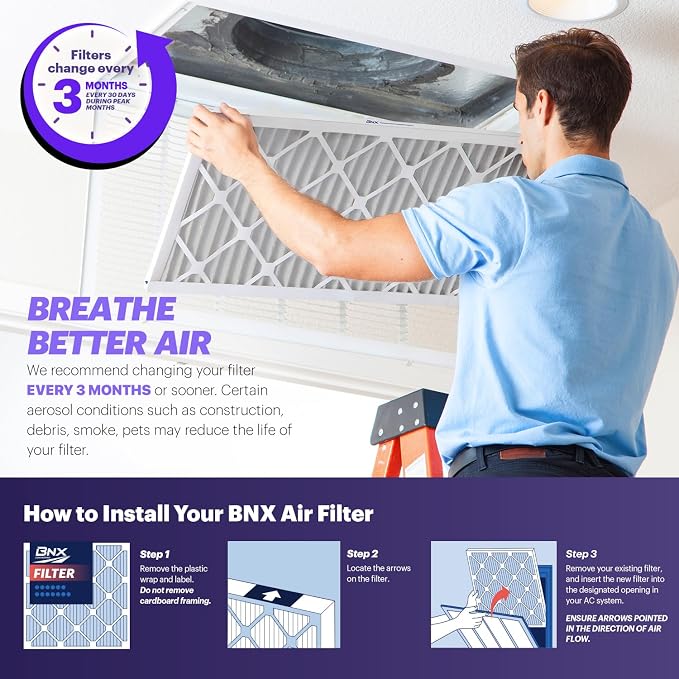 BNX TruFilter 12x30x1 Air Filter MERV 8 - Image 8