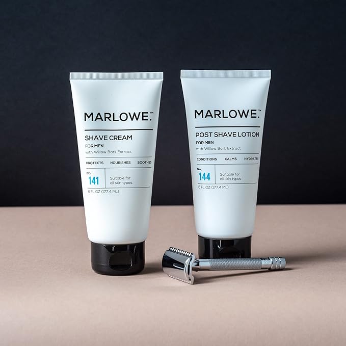 MARLOWE. No. 141 Shave Cream 6 oz, Conditioning Shaving Cream with Shea Butter & Coconut Oil, Smooths & Protects for a Close Shave, Aloe Citron Scent