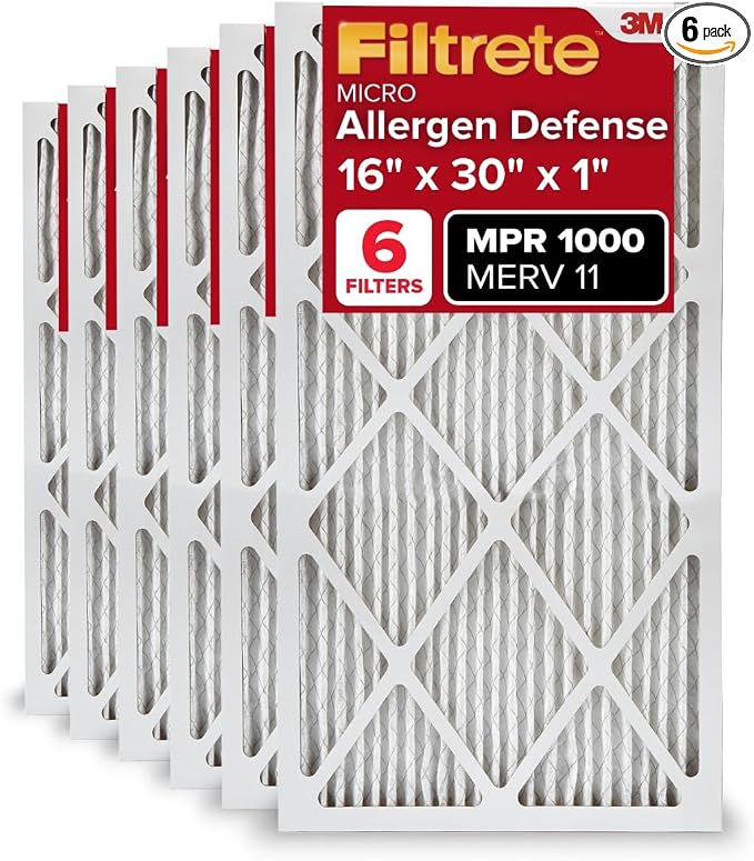 Filtrete 16x30x1 AC Furnace Air Filter, MERV 11, MPR 1000, Micro Allergen by Filtrete