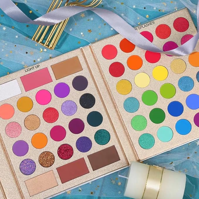 UCANBE Pretty All Set Eyeshadow Palette Holiday Set Pro 86 Colors Makeup Kit Matte Shimmer Eye Shadow Highlighters Contour Blush Powder All In One Valentine's Gift Makeup Pallet