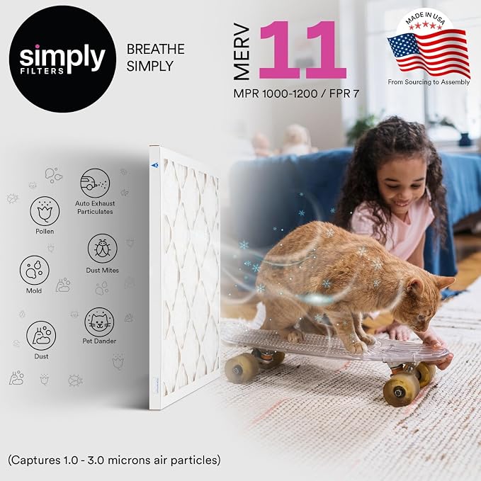 Simply 10x10x1 Air Filter, MERV 11, 4 Pack, - Image 2