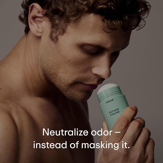 PHLUR Father Figure Natural Deodorant - 48 Hour Odor Protection Baking Soda Free & Aluminum Free Deodorant - Salicylic Acid, Arrowroot Powder & Tamanu Oil - No Residue or Irritation