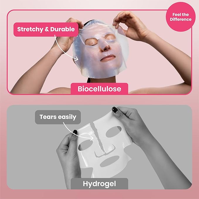 Body Restore Natural Collagen Face Mask 5 Pack – Korean Skin Care Mask with Fermented Coconut Water, Christmas Stocking Stuffers, White Elephant, Birthday Gifts for Women & Men, Dry Skin - Anti-Aging