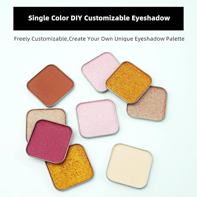 Shimmer Single Eyeshadow Refill – Plum Coloring, High Pigment, Long-lasting, No Fallout – Single Pan with Metal Base, Compatible with Magnetic Palettes – Eyeshadow Pan for DIY Makeup