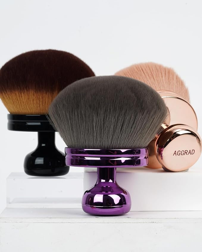 Upgraded Blend & Blur Body Makeup Brush for Self Tanner Tanning Lotion Sunscreen Applicator for Back Leg Makeup, Kabuki Foundation Brush for Liquid Beauty Supreme Cream Bronzer Brush for Face, Violet