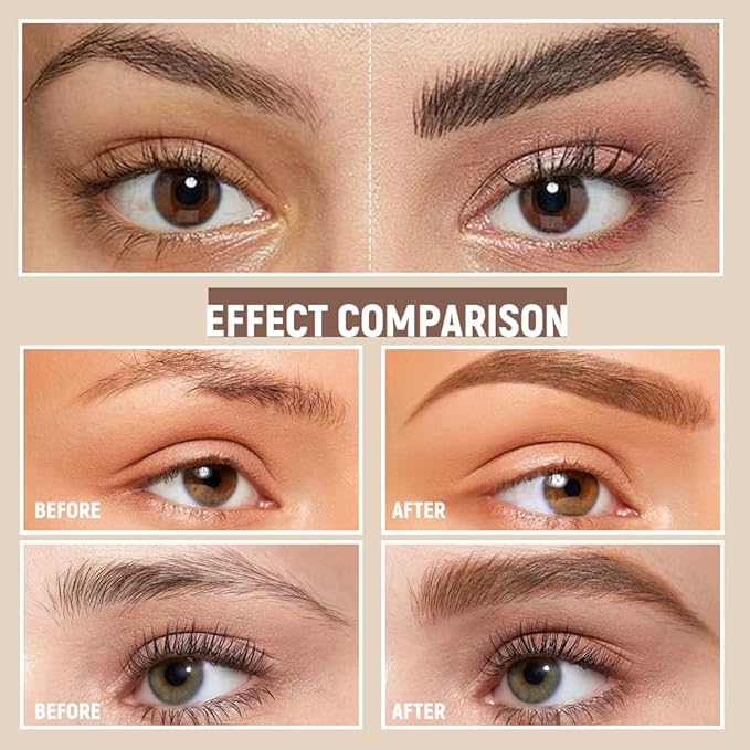 Eyebrow Pencil, Microblading Eyebrow Pencils for Women, Premium Magic 3D Waterproof Microblading Eyebrow Pen 4 Fork Tip Tattoo Pencil, Eye Brow Makeup Long-Lasting for Women (Dark Coffee)