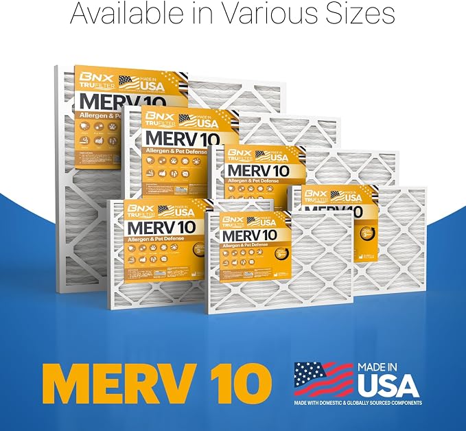 BNX TruFilter 20x22x1 MERV 10 AC Furnace Air Filter - Image 8