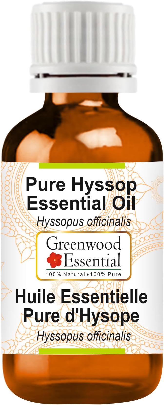 Greenwood Essential Pure Hyssop Essential Oil (Hyssopus officinalis) Steam Distilled 10ml (0.33 oz)