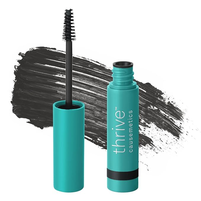 Thrive Causemetics Instant Brow Fix Semi-Permanent Eyebrow Gel, Waterproof Tinted Eye Brow Gel with Vitamin B5, Smudge-Proof, Vegan & Cruelty Free, Tova (Soft Black)
