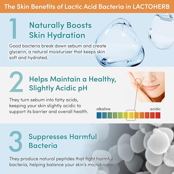 Lactoherb Probiotics Moisturizing Face & Body Lotion with Lactic Acid Bacteria, Made in Japan, 5 fl oz (150 ml)
