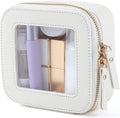 Small Clear Makeup Bag Travel Cosmetic Case, Portable Make Up Organizer Traveling Compact Car Bag for Essentials Transparent Toiletry Bag with Zipper