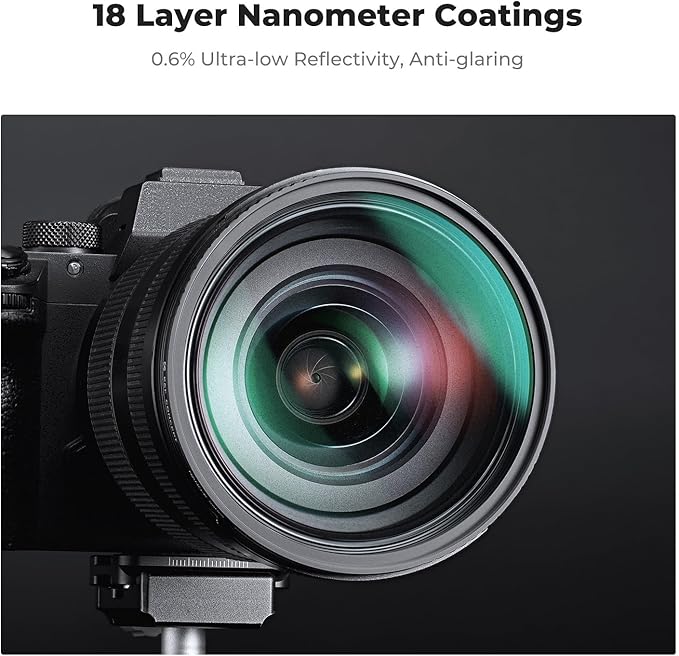 K&F CONCEPT 62mm Black Diffusion 1/4 & 1/8 Filters Kit Mist Cinematic Effect - Image 6