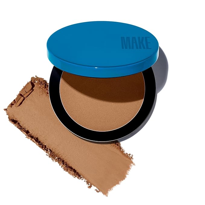 MAKE Beauty Skin Mimetic Microsuede Bronzer Powder - Matte Bronzing Powder Contour, Buildable Formula, Non Comedogenic, Long Lasting Color. Shade - Lunar for Fair to Light Skin