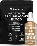 Hyaluronic Acid Wrinkle Serum, Vitamin C Serum for Face with Hyaluronic Acid, Retinol Serum for Face for Skin Elasticity, Fine Lines, and Dark Spots, Wrinkle Serum, 60-Day Supply TreeActiv
