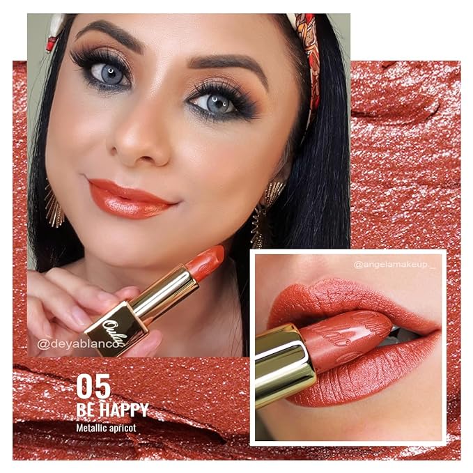 Oulac Lipstick & Lipliner Set 3PCS High Impact Lipcolor with Moisturizing Formula, Vegan Beauty, Full-Coverage Lip Color, Gift Lipstick for Women, LL05+05+GM12