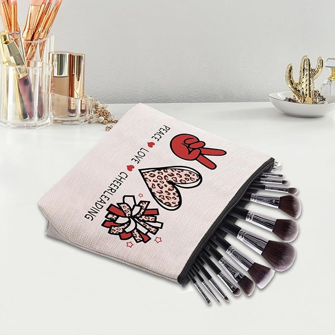 Cheer leading Gifts for Women, Makeup Cosmetic Bag Gifts for Cheer-leading Women Friends, Birthday Gifts for Cheerleader travel Makeup Pouch