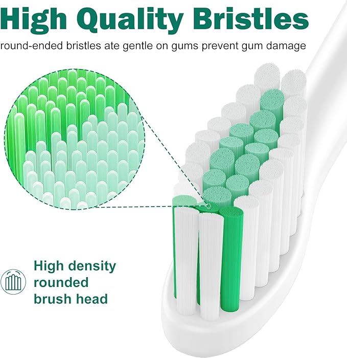 Toothbrush Heads for Philips Sonicare Replacement Brush Heads Medium Soft Dupont Bristles Electric Toothbrush Replacement Heads Fit E-Series Essence Xtreme Elite Advance and CleanCare, 6 Pack