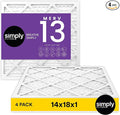 Simply 14x18x1 Air Filter, Merv 13, MPR 1500, 4 Pack, Furnace Air Filter by SimplyFilters
