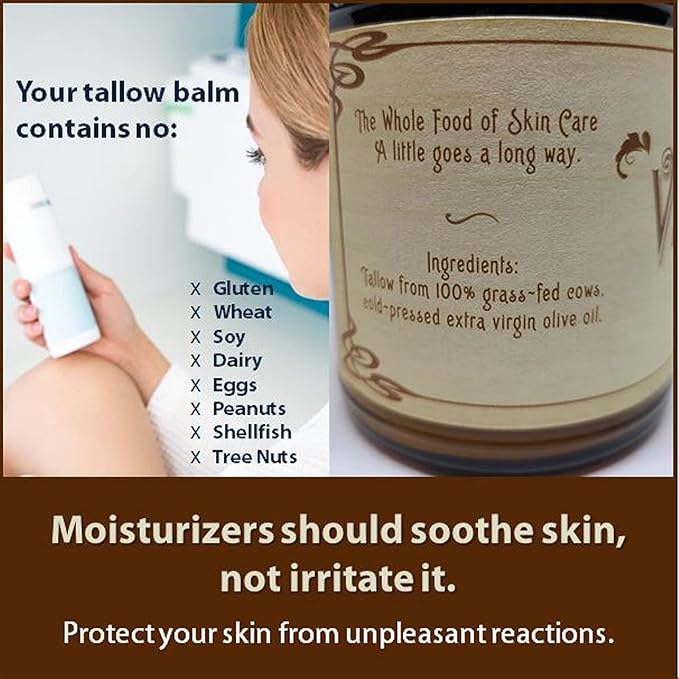 Vintage Tradition Beef Tallow All Purpose Balm - Healing, Hydrating Fragrant Forest Skin Care Salve Replaces Body Lotion, Hand Cream, More - Essential Oil, Olive Oil, and Grass-Fed Tallow, 2 fl oz.