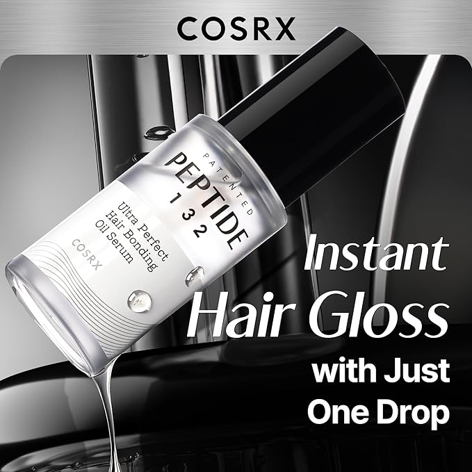 COSRX PEPTIDE 132 Hair Bonding Oil Serum, Travel Size Keratin Treatment for Frizzy, Damaged, Dry Hair – Repairs Split Ends, Adds Hair Gloss – For All Hair Types, Stocking Stuffers – 0.94 fl oz