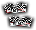 2X Engine Window Air Cleaner Sticker Decal 348 Tri Power V8 Motor by Solar+Graphics+USA