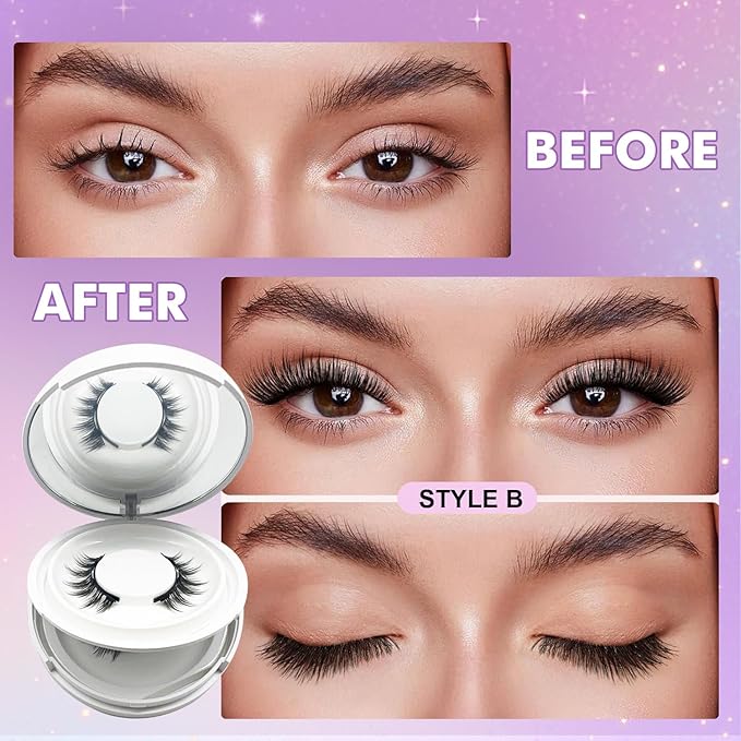 Hunnyfit Magnetic Lashes, Magnetic Eyelashes with Applicator, Magnetic Eyelashes Natural Look,Reusable Magnet Lashes No Glue Needed Soft Lashes Kit(Simple)
