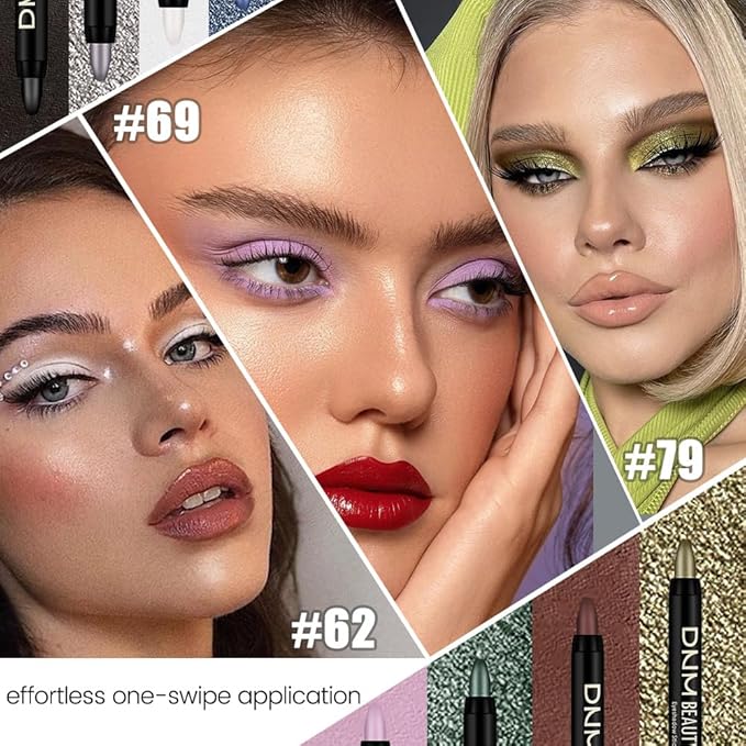 Kaely 8Pcs Cream Eye Shadow Sticks Set, Matte Shimmer Eyeliner Pencil Eyeshadow Palette Makeup, Eye Highlighter Brightener Stick for Older Women Waterproof Pigmented, sombras para ojos, New-10