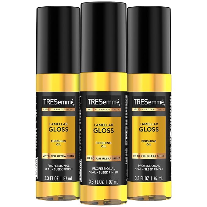 TRESemmé Finishing Hair Oil, Lamellar Gloss 3-Pack – Hair Smoothing Products for Glossy Hair, Sleek Looks & Frizz Control, 3.3 Oz Ea