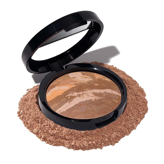 LAURA GELLER NEW YORK Award-Winning Baked Balance-n-Brighten Color Correcting Powder Foundation - Tan - Buildable Light to Medium Coverage - Demi-Matte Natural Finish