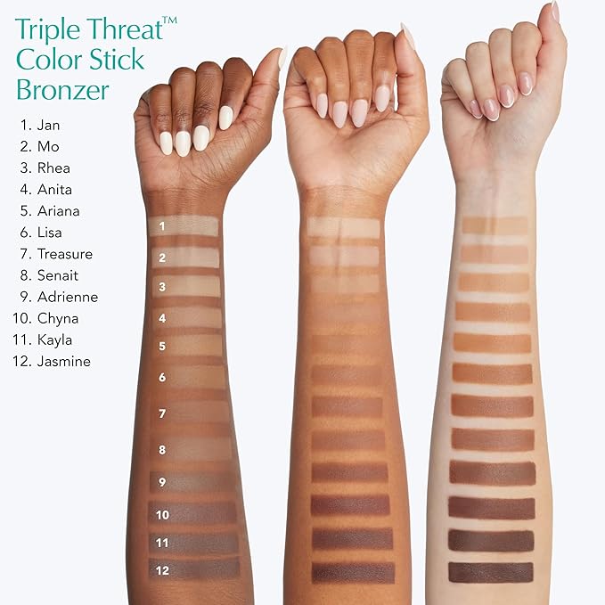Thrive Causemetics Triple Threat Color Stick: Cream Bronzer & Contour Stick with Vitamin E, Evening Primrose Oil, Waterproof Smudge Proof Face Makeup Formula, Lisa (Medium Tan Neutral)