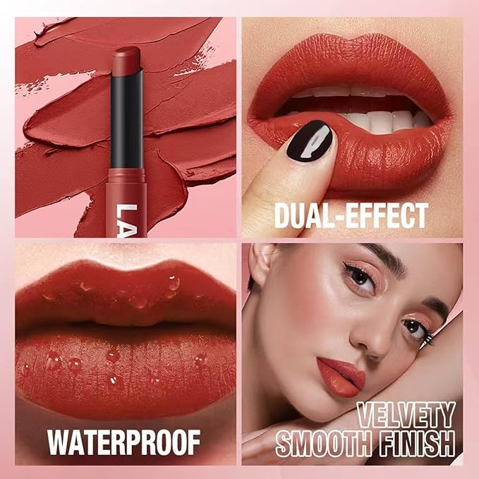 Matte Lipstick for Women Girls teen Lip Makeup Lipsticks Lip Liner Pencil Waterproof Long Lasting Hypoallergenic Highly Pigmented Quick Makeup Lightweight Portable Lip stick 4#