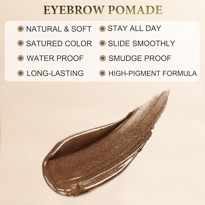 LAVONE Eyebrow Stamp Pencil Kit for Eyebrows, Makeup Brow Stamp Trio Kit with Waterproof Eyebrow Pencil, Eyeliner, Eyebrow Pomade, and Dual-ended Eyebrow Brush - Chocolate