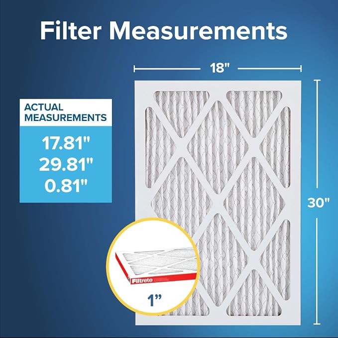 Filtrete 18x30x1 AC Furnace Air Filter, MERV 11, MPR 1000, Micro Allergen - Image 2