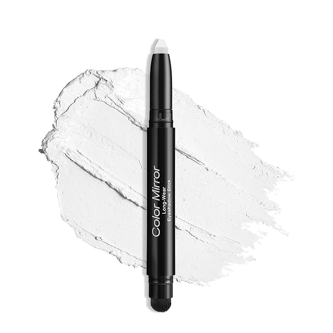 Longwear Cream Eye Shadow Sticks(64 Snowflake Matte), Smudge-Proof, Waterproof Eyeshadow,Silky Formula Glitter With Makeup Brush,Pure White
