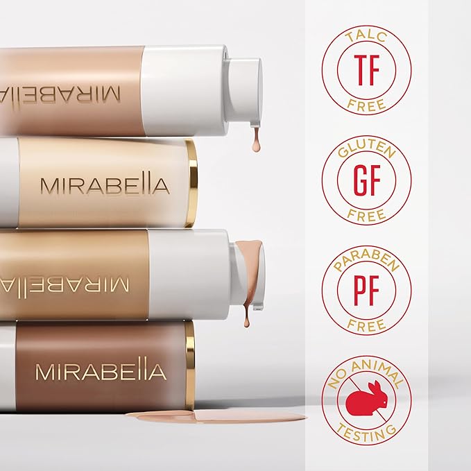 MIRABELLA - Invincible for All HD Liquid Foundation, Moisturizing Face Products for All Skin Types, Full-Coverage Lightweight Foundation Makeup, Moisturizing & Hydrating Beauty Care, Medium M130
