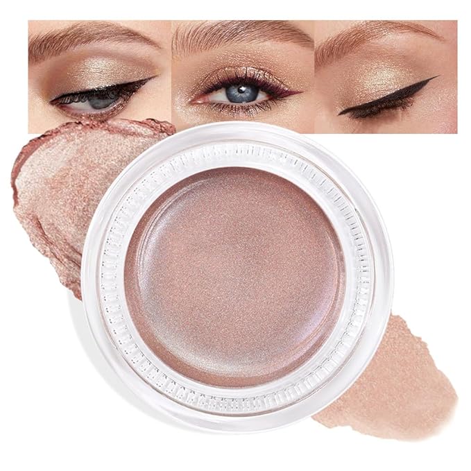 Cream Glitter Antique Rose Shimmer Metallic Eyeshadow Palette Makeup For Mature Women, Natural Single Mini Instant Holographic Eyeshadow, Sombras Crema Para Ojos, Talc, Paraben&Cruelty Free, R02