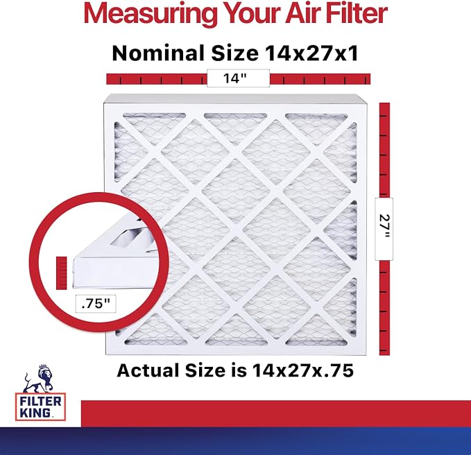 Filter King 14x27x1 Air Filter | 12-PACK | MERV 11 HVAC Pleated A/C Furnace - Image 2
