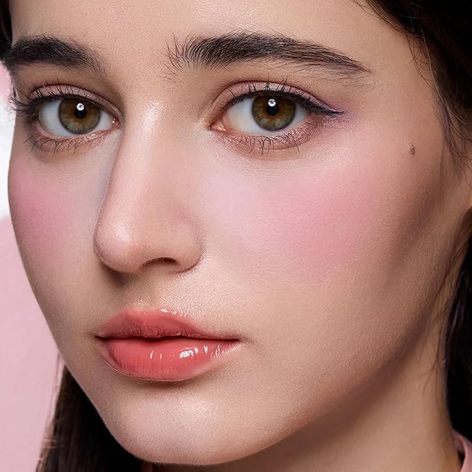 Flower Knows Butterfly Cloud Collar Rouge Box Highlighting & Blush Duo Powder,Nude+Peach Matte Finish Blush & Highlighter Palette,Buildable & Blendable Makeup for cheeks(01 Rouge Snow)