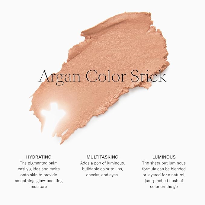 Josie Maran 3-Piece Color Makeup Kit - Argan Oil-Based Makeup Balm for Lips, Cheeks and Eyes, Hyaluronic Acid Lip Plumper & Argan Black Mascara (3 Piece Set)