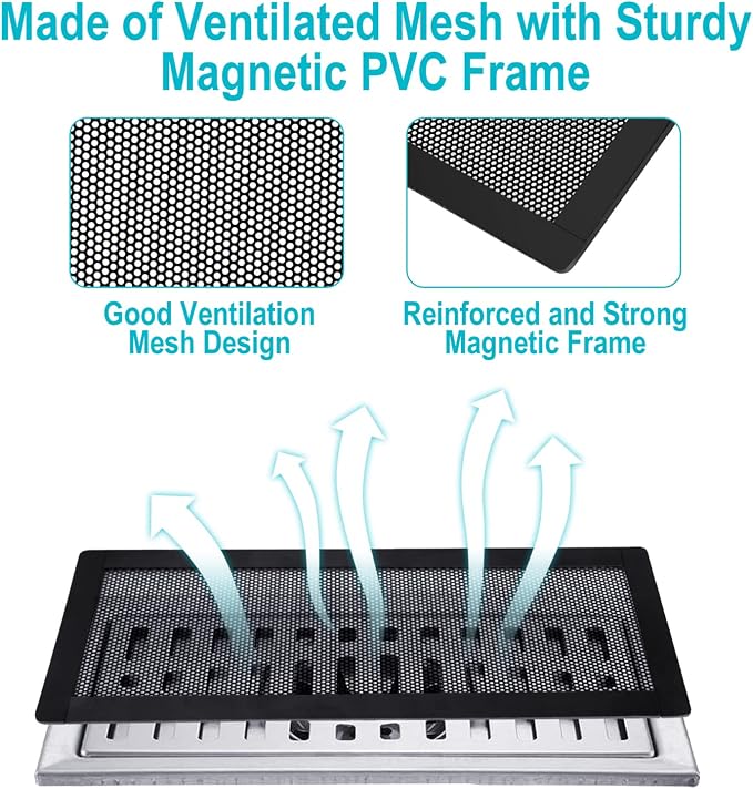 Magnetic Vent Covers for Home Floor 4Pack, Upgrated 4x10 Inch Strong Magnet PVC - Image 3