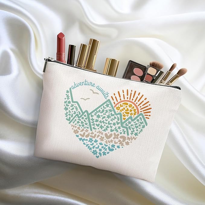 4pcs Camping Gifts for Women Makeup Bag, Travel Essential Cosmetic Bag Camping Essentials Birthday Gifts for Women Female Girls Sister BFF, Outdooor Enthusiasts Toiletry Bags