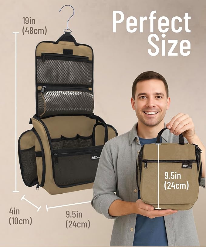 DD D&D Wanderlust D&D Hanging Travel Toiletry Bag for Men and Women – Cosmetics, Makeup and Toiletries Organizer Kit with 10 Compartments